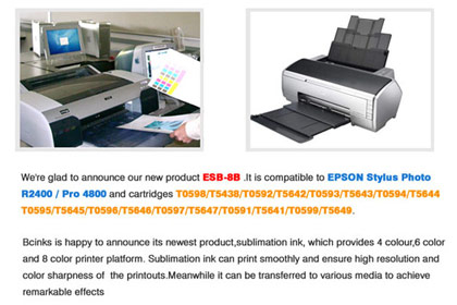 Sublimation for EPSON Stylus Photo R2400 / Pro 4800/7800/9800
